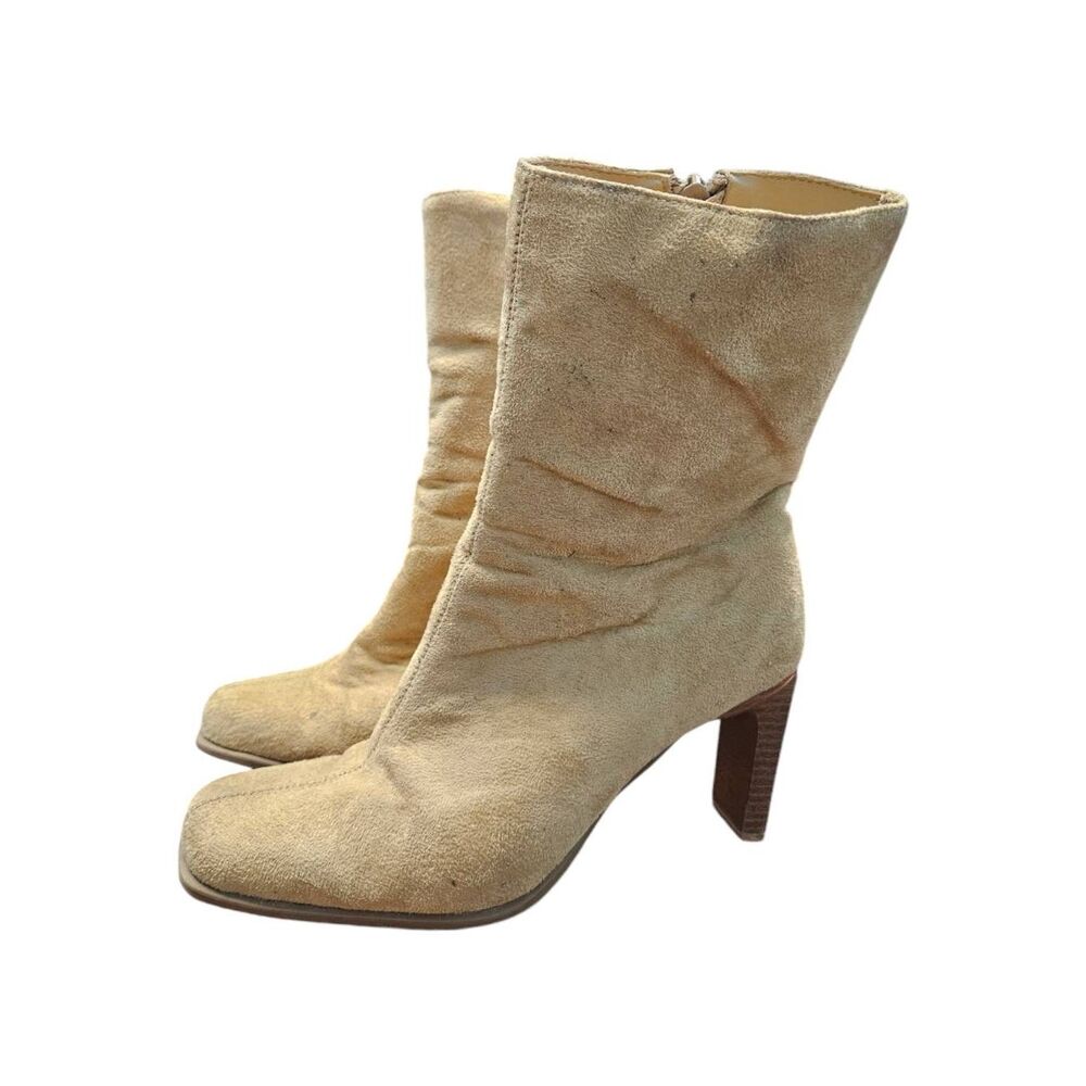 Splash Light Tan Faux Suede Ankle Booties Womens Size 6